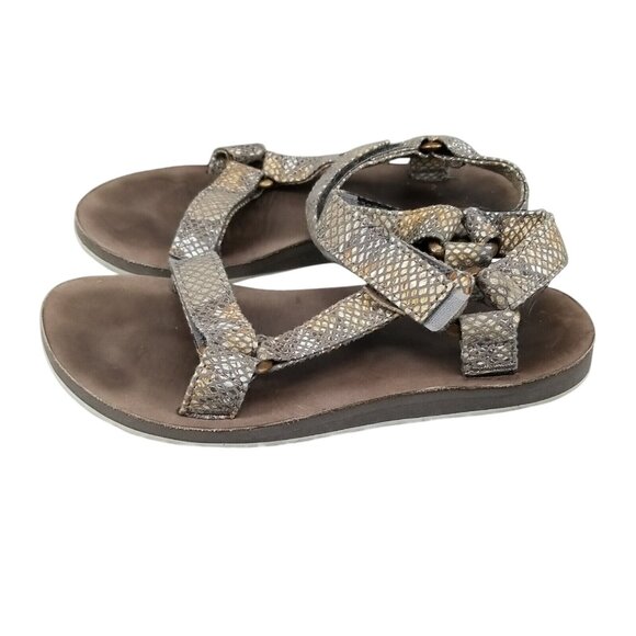 Teva Shoes Womens 7 Eiffel Tower Snakeskin Print Sport Strappy Sandals *Read* - Picture 2 of 7